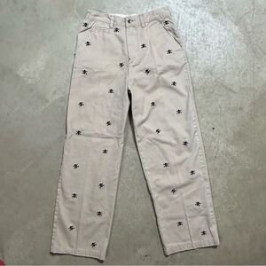 Rugged Bear Tan Khaki Pants All Over Skull Crossbones Girls Size 10